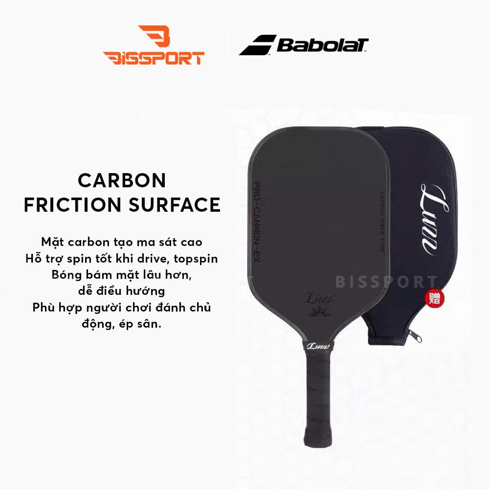 Vợt Pickleball Luzz Canon EX Elongate Chính Hãng - Đen - Carbon Fiber T700 - Đánh Chắc Lực - Ổn Định - Thiên Tấn Công